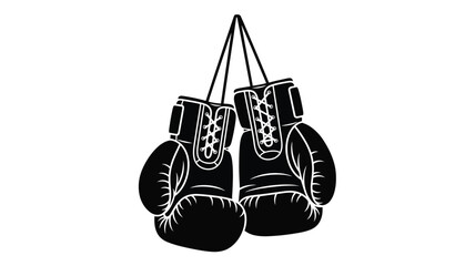 A striking pair of black boxing gloves in a bold silhouette © PAKE