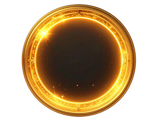 Gilded circle with glowing edges, central empty space