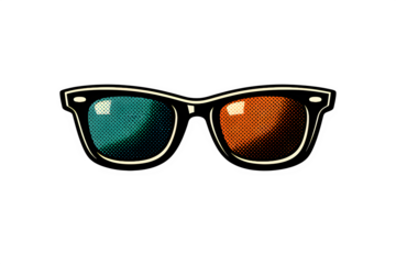 Retro Halftone Illustration of Vintage sunglass