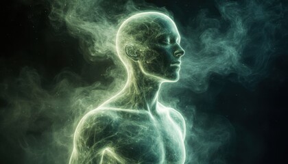 Glowing Energy Human Profile