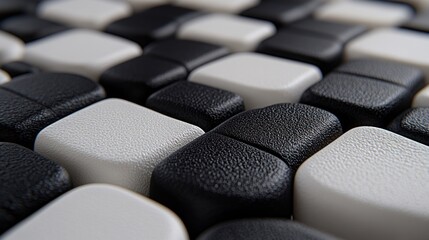 Abstract pattern of black and white squares