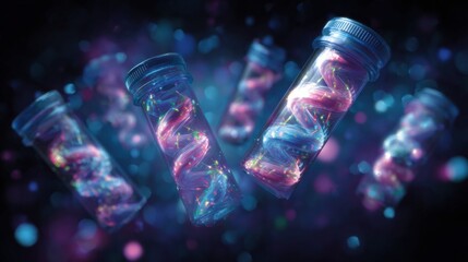 Personalized DNA Test Kit for Pets With Vibrant Genetic Designs and Colorful Data Visuals Showing Health Insights