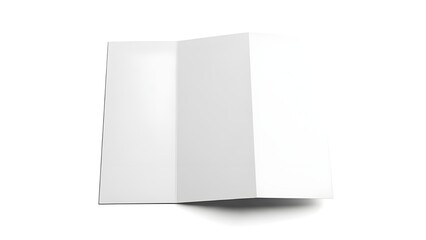 White Trifold Brochure Mockup With Clean Minimal Layout And Soft Shadows.