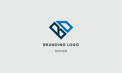 Flat design monogram letter BD logo design