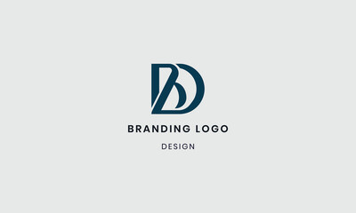 Flat design monogram letter BD logo design