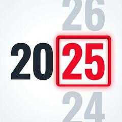 Calendar showing the year 2025 highlighted in red.