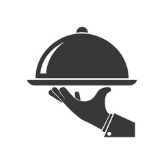 Fototapeta premium hand holding tray flat icon