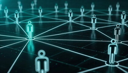 Social Network Leadership and Digital Connection Concept Highlighting Central Individual