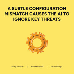 Fototapeta premium Subtle configuration mismatch causes AI to ignore key threats, impacting missed detections.