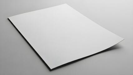 Blank paper mockup with subtle grain, balanced lighting, gentle shadows, and a clean contemporary aesthetic for presentations.