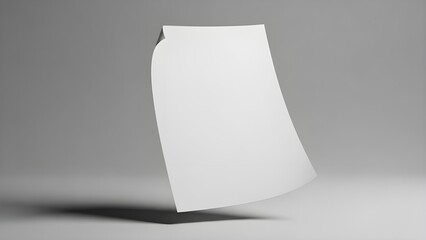 Clean blank paper mockup with crisp texture and soft natural shadows.