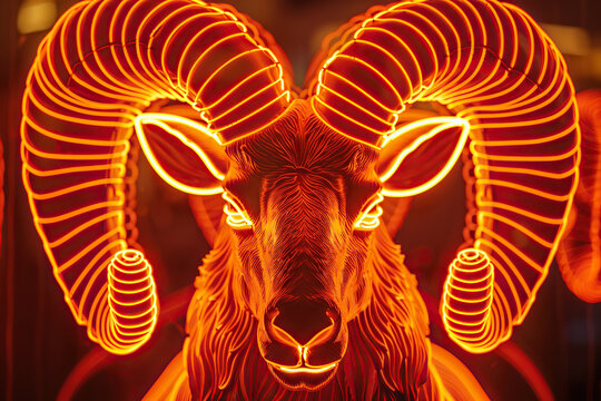 Abstract astrological concept of Aries zodiac sign symbol