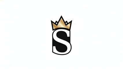 Fototapeta premium Modern Initial Letter S Golden Crown Royal Logo Design Template
