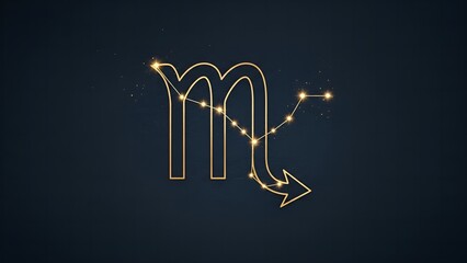 Elegant Golden Outline Scorpio Zodiac Sign Constellation Illustration