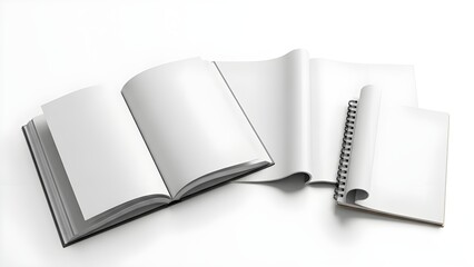 Modern open book mockup with soft lighting and clean professional presentation.