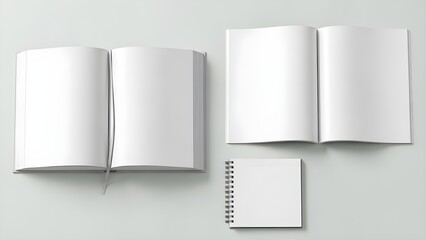 Elegant open book mockup with smooth pages, soft lighting, and premium presentation.