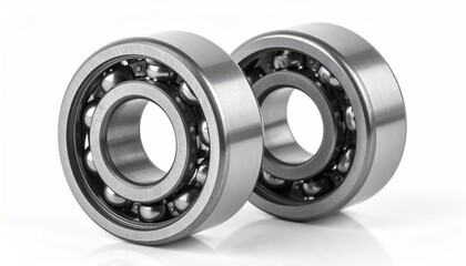 &ldquo;Two precision ball bearings with steel balls and rings in close-up mechanical view&rdquo;