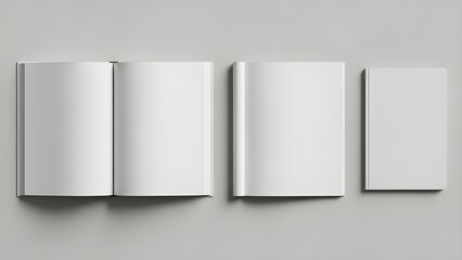 Neatly arranged open book mockup with clean pages and modern minimal style.