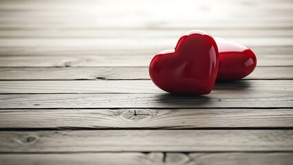 Red heart-shaped pill on wooden surface symbolizing love and health