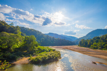 Landscape of Mae Ngat Somboon Chon dam, Thailand