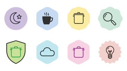 Fototapeta premium Colorful icons for business and daily life concepts