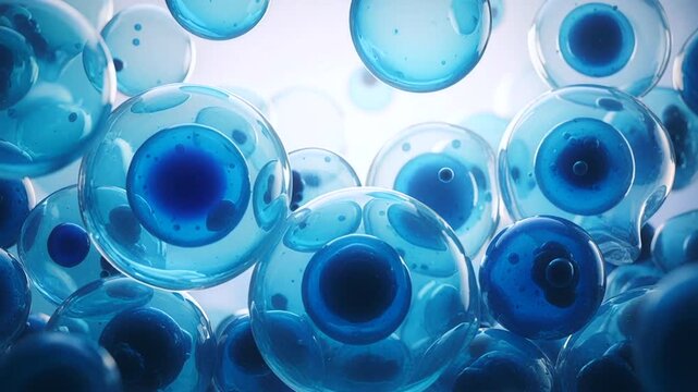 3D Animation of Microscopic View of Cancer Cells, Tumor, or Virus Multiplying Inside Body. Medical Illustration.