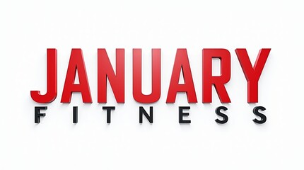 Bold red and black typography promoting fitness in January.
