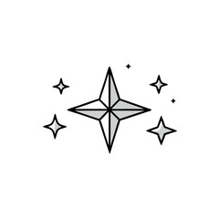 Obraz premium Star icons set twinkling stars sparkles shining 