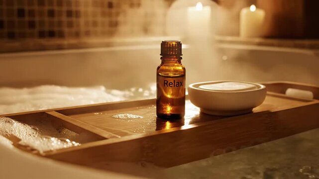 Relaxing Spa Moment At Home For Self-Care And Well-Being Featuring Aromatherapy Oil