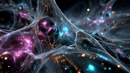 Composition based on Plexus. 
Use different methods of overlaying (mixing). 
Animation through transparency of different color variants from this collection will create amazing new compositions.
