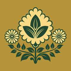 Vintage floral decor silhouette high-quality design