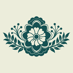 Vintage floral decor silhouette high-quality design