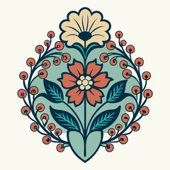 Vintage floral decor silhouette high-quality design