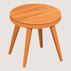 Wooden side table circular top three legged design.  