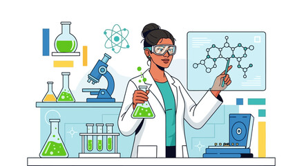 Doctor giving medical presentation illustration