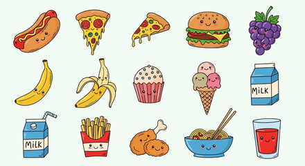 Food item icon set