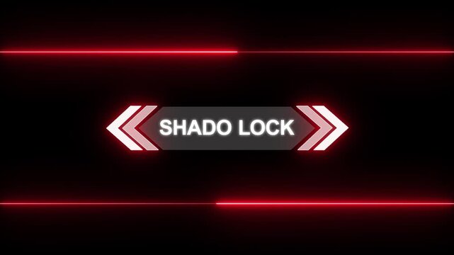 Hud Callout Lower Third For Digital Dashboard Readout. Animation of HUD elements with text Shado Lock. Animate a white callous for text. HUD elements on black background. Futuristic callout icon