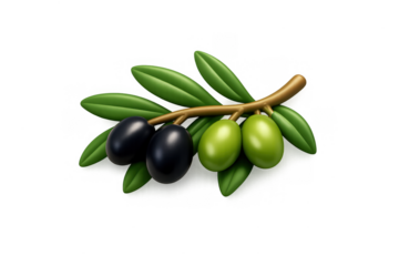 Simple olive branch icon for calm and tranquil designs