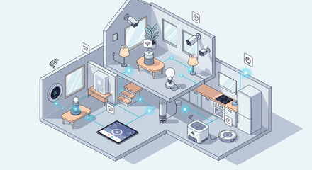 Modern home decoration illustration