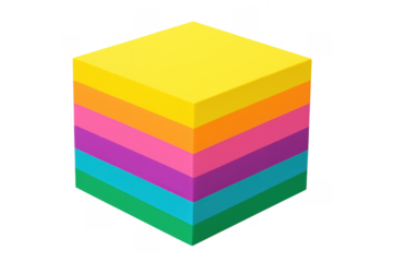 Isometric colorful stack of rainbow layers