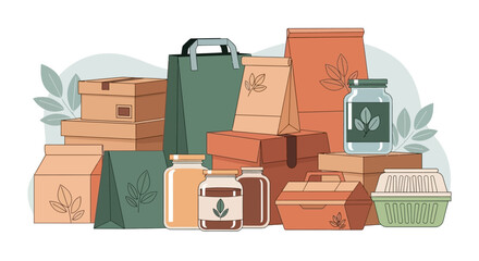 Paper product items illustration