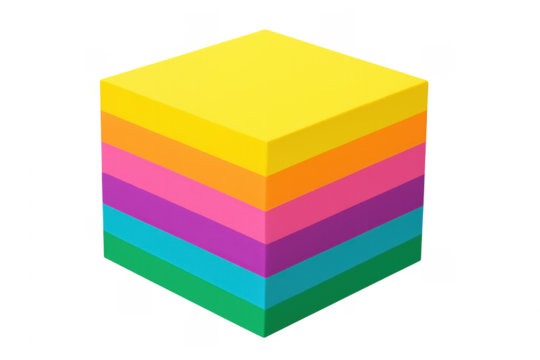 Isometric colorful stack of rainbow layers - Powered by Adobe