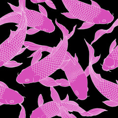 Pattern modern koi carp pattern image that can be connected on all sides for use in decorative design and wallpaper.
