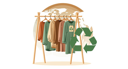 Recycling clothes sustainability illustration
