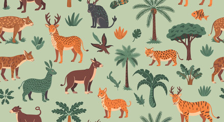 Wild animal icon set