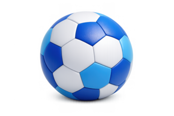 Italian soccer icon with blue and white hexagons - minimalist sports design for web or print