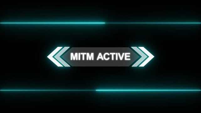 Hud Callout Information Box For Corporate Webinar Slide, Animation of HUD elements with text Mitm Active. Animate a white callous for text. HUD elements on black background. Futuristic callout