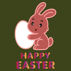 happy easter typography vector