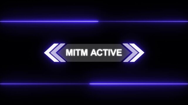 Hud Callout Information Box For Corporate Webinar Slide, Animation of HUD elements with text Mitm Active. Animate a white callous for text. HUD elements on black background. Futuristic callout