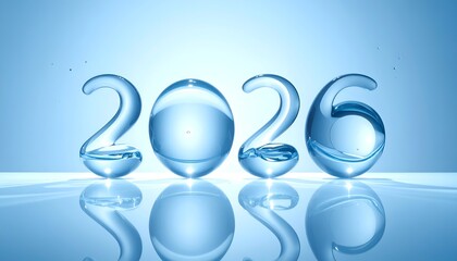 Transparent numbers forming 2026, set against a gradient blue backdrop